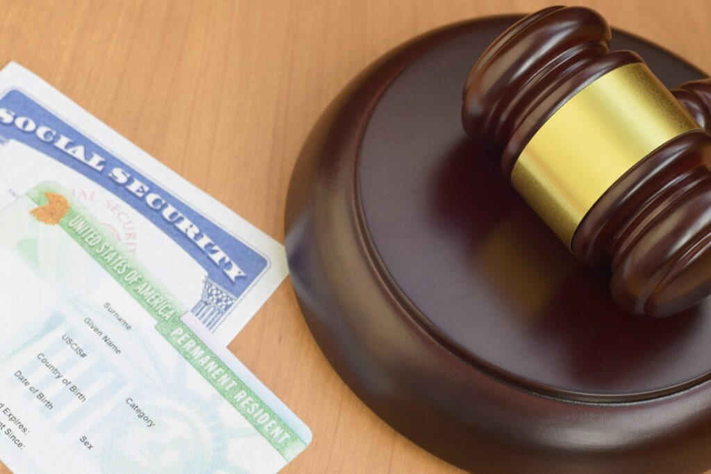 Justice mallet and United States Social Security SSN number and Permanent resident green card from DV-lottery